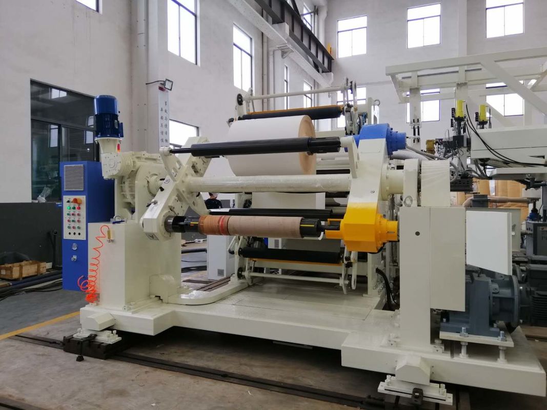 Automatischer Filmstreifen-Plastiklaminierungs-Maschine mit doppelter Stations-Abrollmaschine und Rewinder in Blauem und in weißem