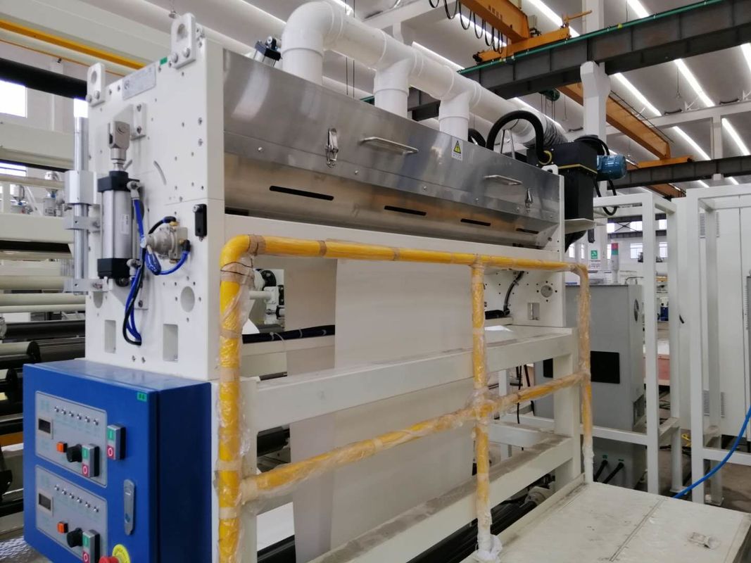 Automatischer Filmstreifen-Plastiklaminierungs-Maschine mit doppelter Stations-Abrollmaschine und Rewinder in Blauem und in weißem